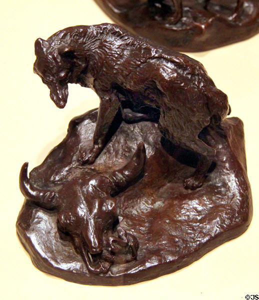 Enemy that Warns bronze sculpture (c1921) by Charles Marion Russell at Eiteljorg Museum. Indianapolis, IN.