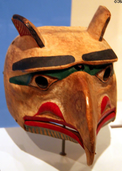 Bella Bella or Bella Coola eagle mask (c1890) at Eiteljorg Museum. Indianapolis, IN.