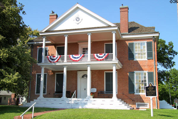 Grouseland (1803) by William Henry Harrison when he was Governor of the Indiana Territory (1800-12) (3 West Scott St.). Vincennes, IN.