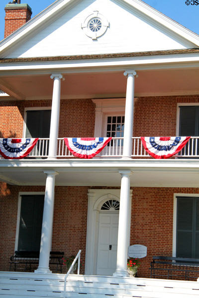 Porch of Grouseland home of Governor William Henry Harrison where he negotiated treaties with several Indian tribes. Vincennes, IN.