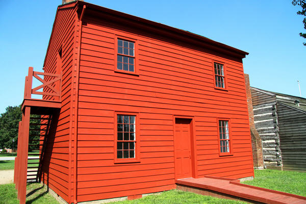 Indiana Territory Capitol or Red House (Legislature moved in 1811, taking over a tailor shop built (1805)) at Vincennes Indiana State Historic Sites. Vincennes, IN.