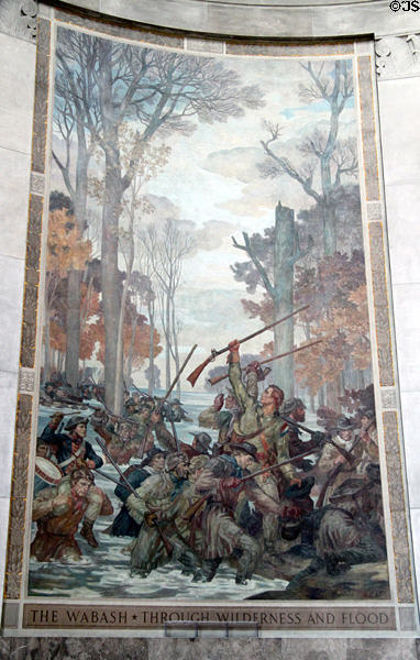 The Wabash - Through Wilderness and Flood mural in Clark Memorial. Vincennes, IN.