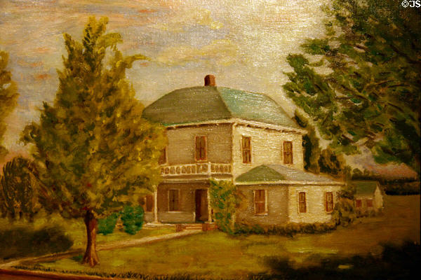 Painting of Eisenhower family home by Dwight D. Eisenhower at his Museum. Abilene, KS.