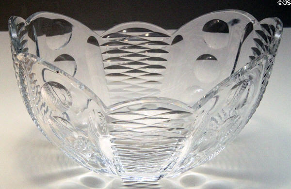 Cut lead glass bowl (c1925) by Frederic Carder of Steuben at Wichita Art Museum. Wichita, KS.