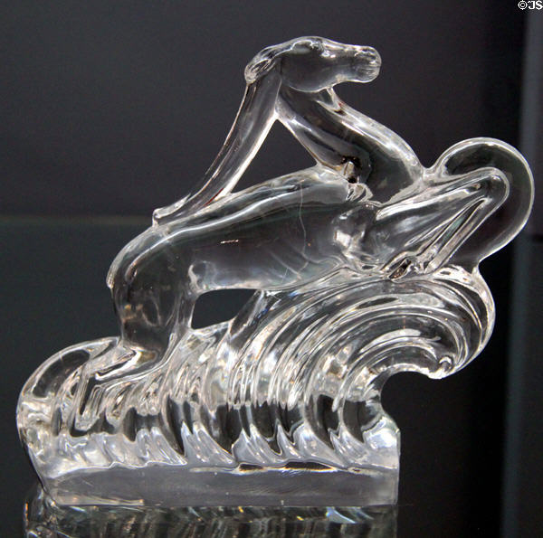 Lead glass Gazelle (1932) by Sidney Waugh & Frederic Carder of Steuben at Wichita Art Museum. Wichita, KS.