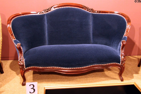 Settee (c1870) at Sedgwick County Historical Museum. Wichita, KS.