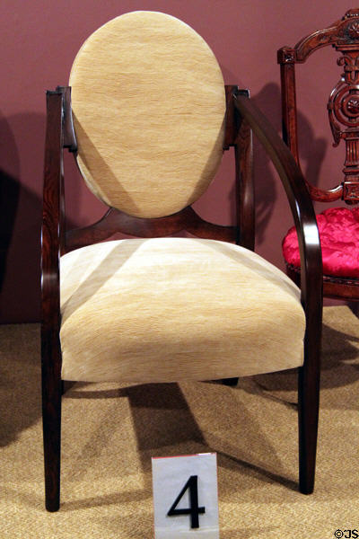 Armchair (c1930) at Sedgwick County Historical Museum. Wichita, KS.