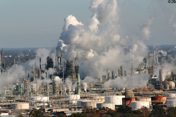 Chemical complex north of Louisiana State Capitol Park. Baton Rouge, LA.