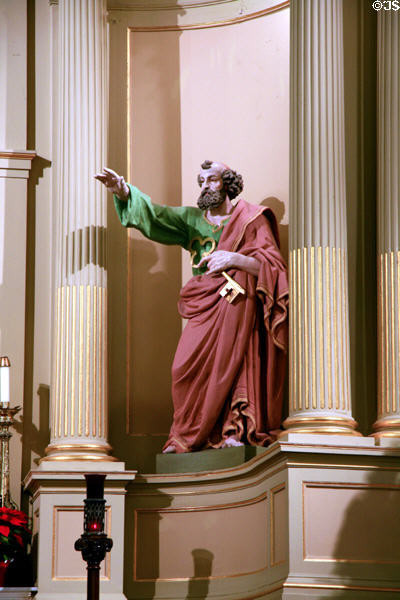 Carving of St Peter in St Louis Cathedral. New Orleans, LA.