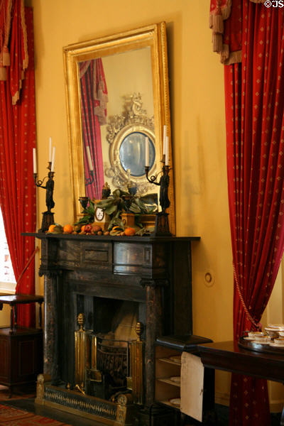 Fireplace in dining room of Hermann Grima House. New Orleans, LA.