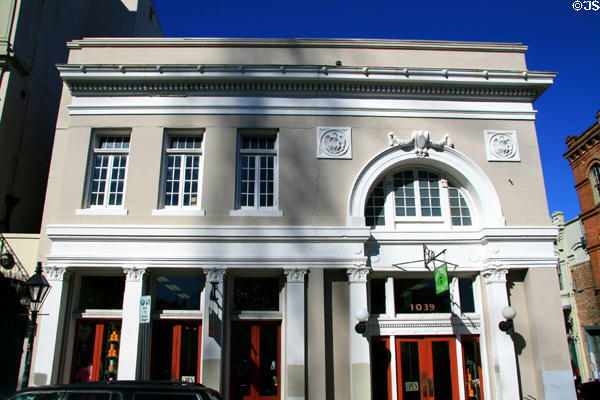 Heritage building with two carved eagles at 1039 Decatur St. at corner of Ursalines Ave. New Orleans, LA.