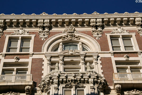 Facade decorations of Norman Mayer Memorial Building. New Orleans, LA.