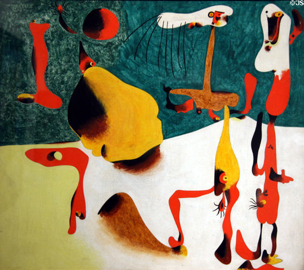 Painting of Persons in the Presence of a Metamorphosis (1936) by Joan Miró at New Orleans Museum of Art. New Orleans, LA.