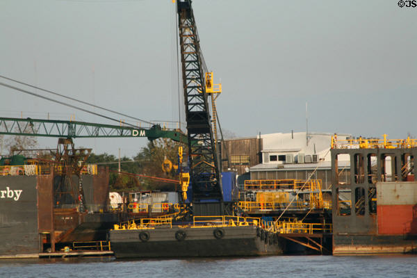 Riverfront industry opposite New Orleans. New Orleans, LA.