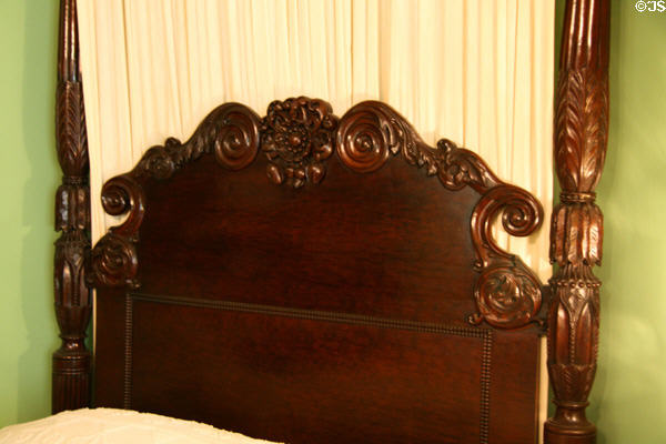 Bed headboard & post carvings at Destrehan Plantation. Destrehan, LA.