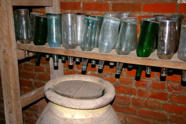 Antique wine bottles at Laura Plantation. Vacherie, LA.