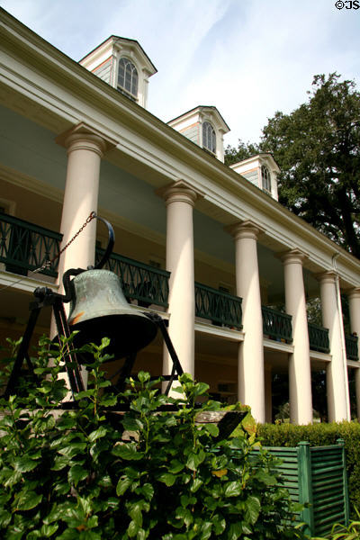 Bell beside Oak Alley Plantation house. Vacherie, LA.