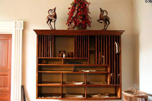 Pigeon hole filing system in Plantation office in Oak Alley house. Vacherie, LA.