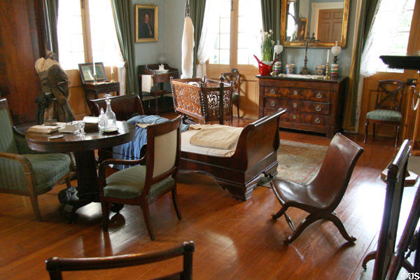 Upstairs sitting area at Oak Alley Plantation. Vacherie, LA.