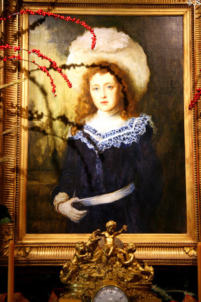 Portrait of Julie Manet in parlor of Houmas House. Burnside, LA.