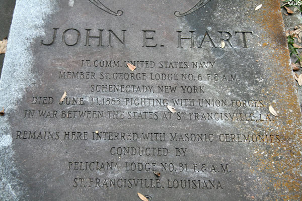 Union soldier's grave in graveyard of Grace Episcopal Church. St. Francisville, LA.