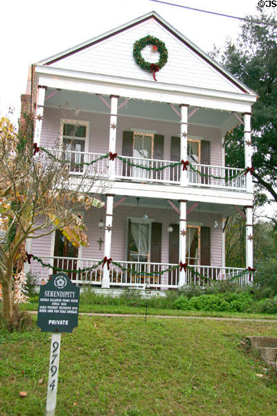 Serendipity double galleried house (c1895) (9794 Royal St.). St. Francisville, LA.