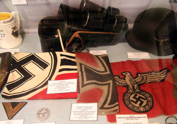 German Motor Torpedo Boat flags from WWII at Battleship Cove P.T. Boat Museum. Fall River, MA.