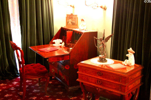 Dropfront desk & cabinet at Fall River Historical Society Museum. Fall River, MA.