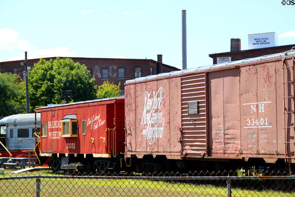Collection of rail cars Fall River Rail Museum. Fall River, MA.