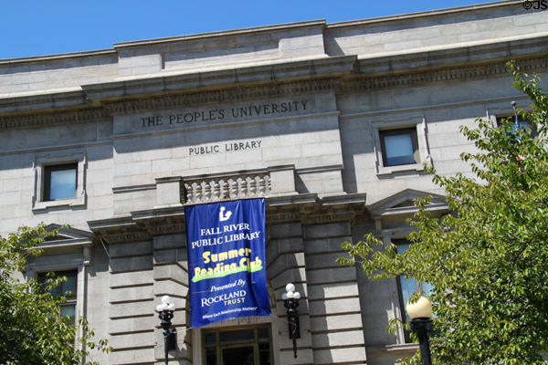 Fall River City Public Library (1896) (94 North Main St.). Fall River, MA. Style: Classical Revival. Architect: Ralph Adams Cram of Cram, Wentworth & Goodhue.