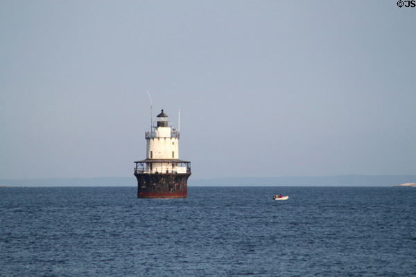 Butler's Flat Lighthouse (1918) at New Bedford harbor. New Bedford, MA.