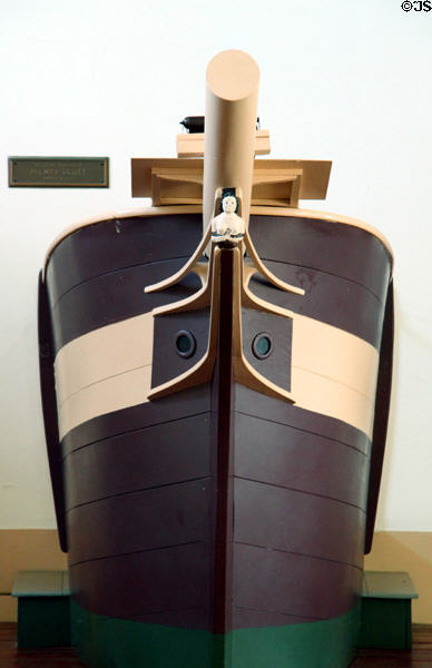 Pulpit shaped like ship's prow as featured in book Moby Dick at Seaman's Bethel. New Bedford, MA.