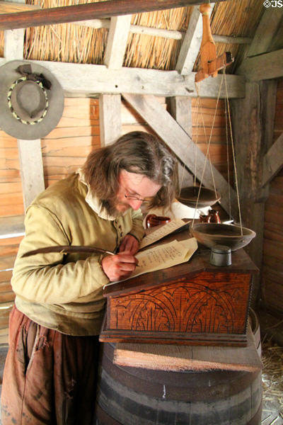 Pilgrim clerk at Plimouth Plantation. Plymouth, MA.