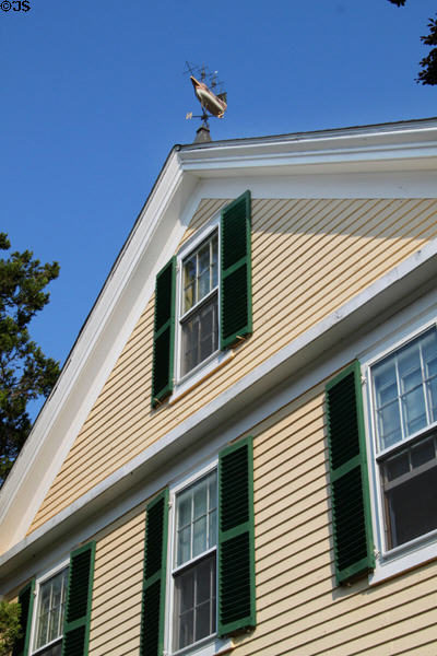 Ship weather vane atop Plymouth Center for the Arts. Plymouth, MA.