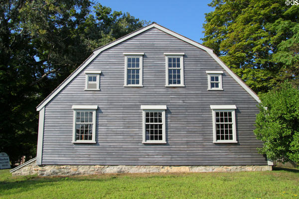 Gambrel-roof of Harlow House made of timbers of the Old Fort built by Pilgrims. Plymouth, MA.