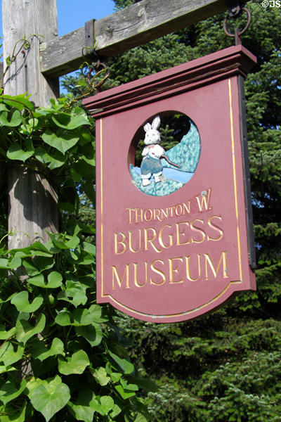 Sign for Thornton W. Burgess Museum. Sandwich, MA.