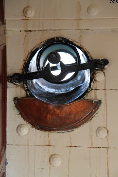 Latch to secure porthole on USS Constitution. Boston, MA.