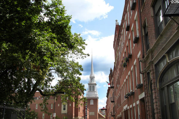 Old North Church from Copp's Hill Burial Ground. Boston, MA.