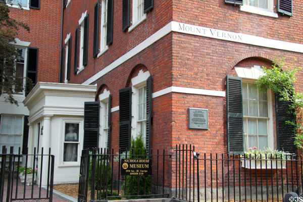 Nichols House Museum (aka Jonathan Mason - Charles Harvey Parker House) (1804) (55 Mount Vernon St.) in Beacon Hill. Boston, MA. Style: Federal. Architect: Charles Bulfinch.