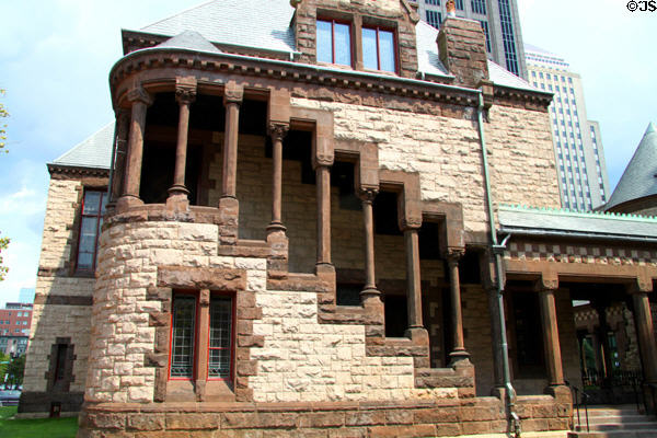 Exterior staircase of Trinity Church. Boston, MA.