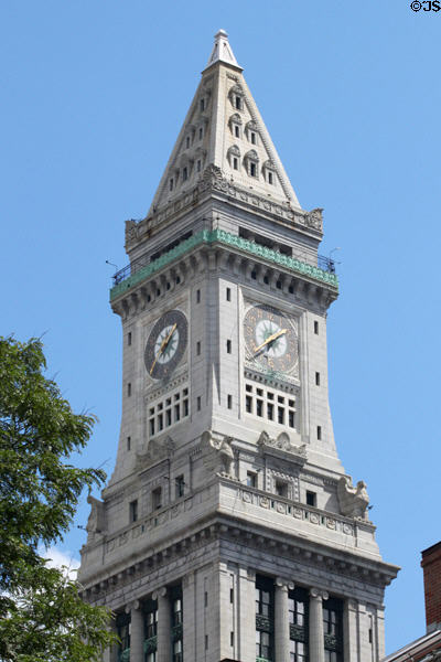 Boston Custom House Tower spire & clock. Boston, MA.
