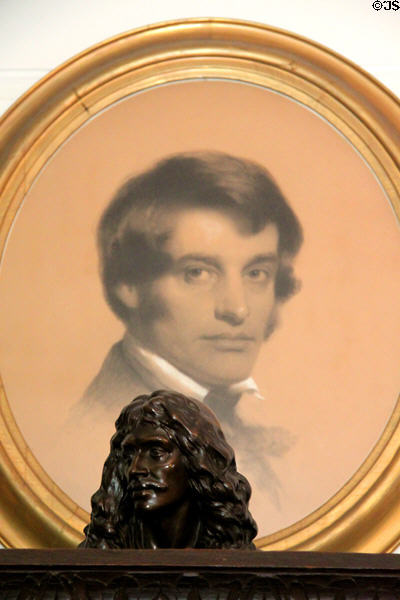 Anti-slavery advocate Charles Sumner portrait (1846) by Eastman Johnson at Longfellow National Historic Site. Cambridge, MA.