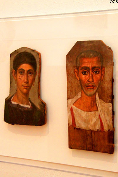 Roman Egyptian mummy portraits from Fayum (c130-250) at Harvard Art Museums. Cambridge, MA.