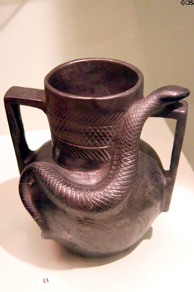 Cherokee snake effigy jar (1880s) at Peabody Museum. Cambridge, MA.