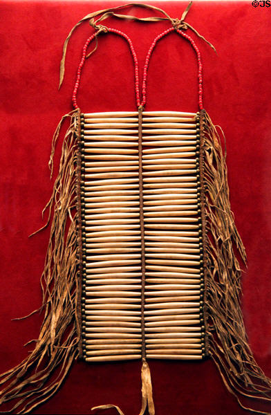 Oglala bone breastplate (c1860s) from near Fort Laramie at Peabody Museum. Cambridge, MA.