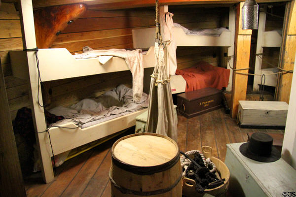 Bunks below decks of Friendship of Salem. Salem, MA.