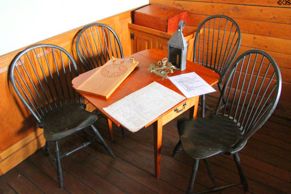 Officer table on Friendship of Salem. Salem, MA.