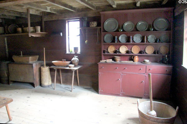 Kitchen room in John Ward House of Peabody Essex Museum. Salem, MA.