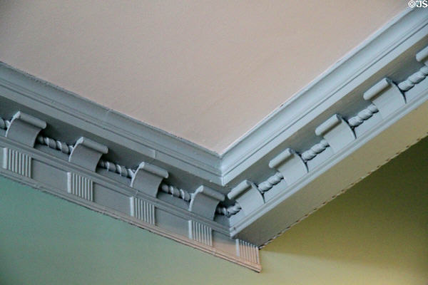 Ceiling trim carved by Samuel McIntire at Gardner Pingree House. Salem, MA.