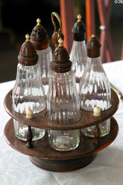 Early-American cruet set at Gardner Pingree House. Salem, MA.